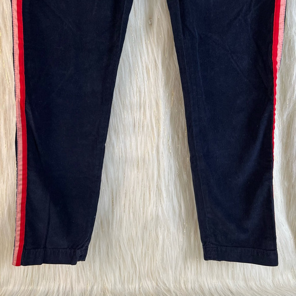 Sundry Womens Straight Leg Pants Blue Corduroy Mid Rise Pockets Stripes 24 New - Picture 3 of 9